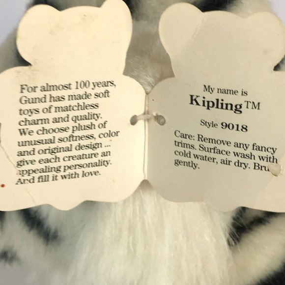 NWT 1991 Vintage Gund Stuffed White Tiger Cub Kipling Plush Toy Classic - Picture 6 of 12